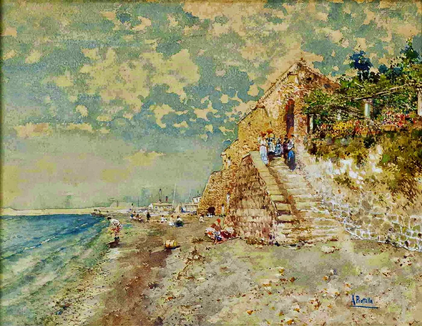  140-Attilio Pratella -Sulla spiaggia 